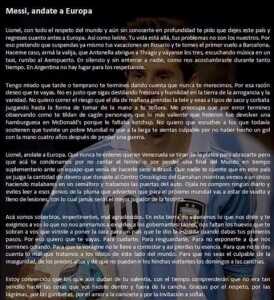 carta a messi