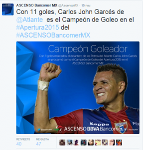 Carlos Garcés campeón de goleo