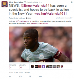 Enner Valencia lesión
