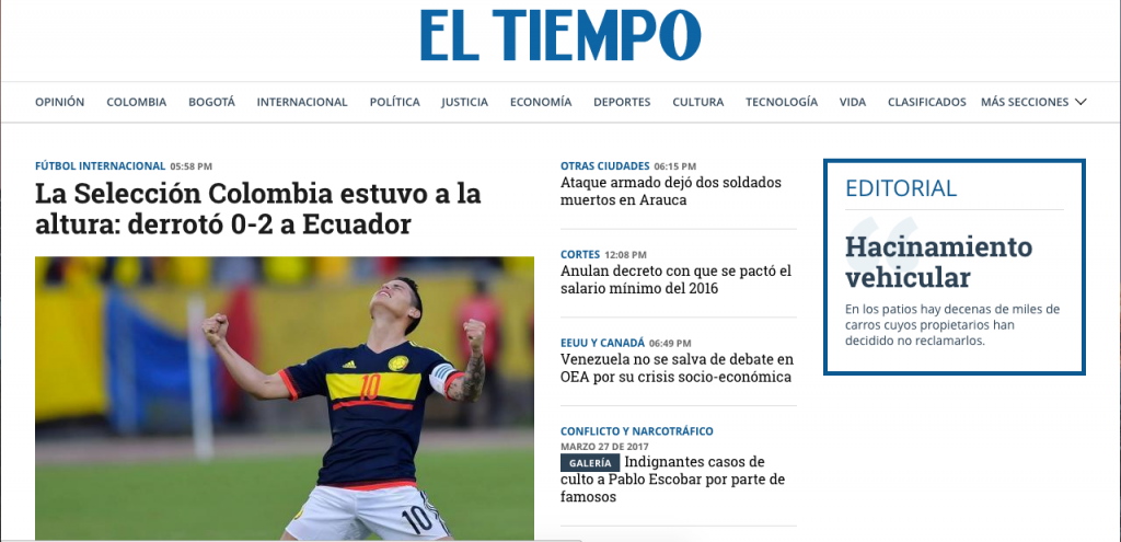 El Tiempo de Colombia