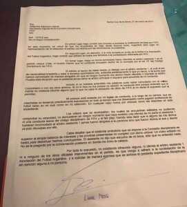 Carta de Leo Messi