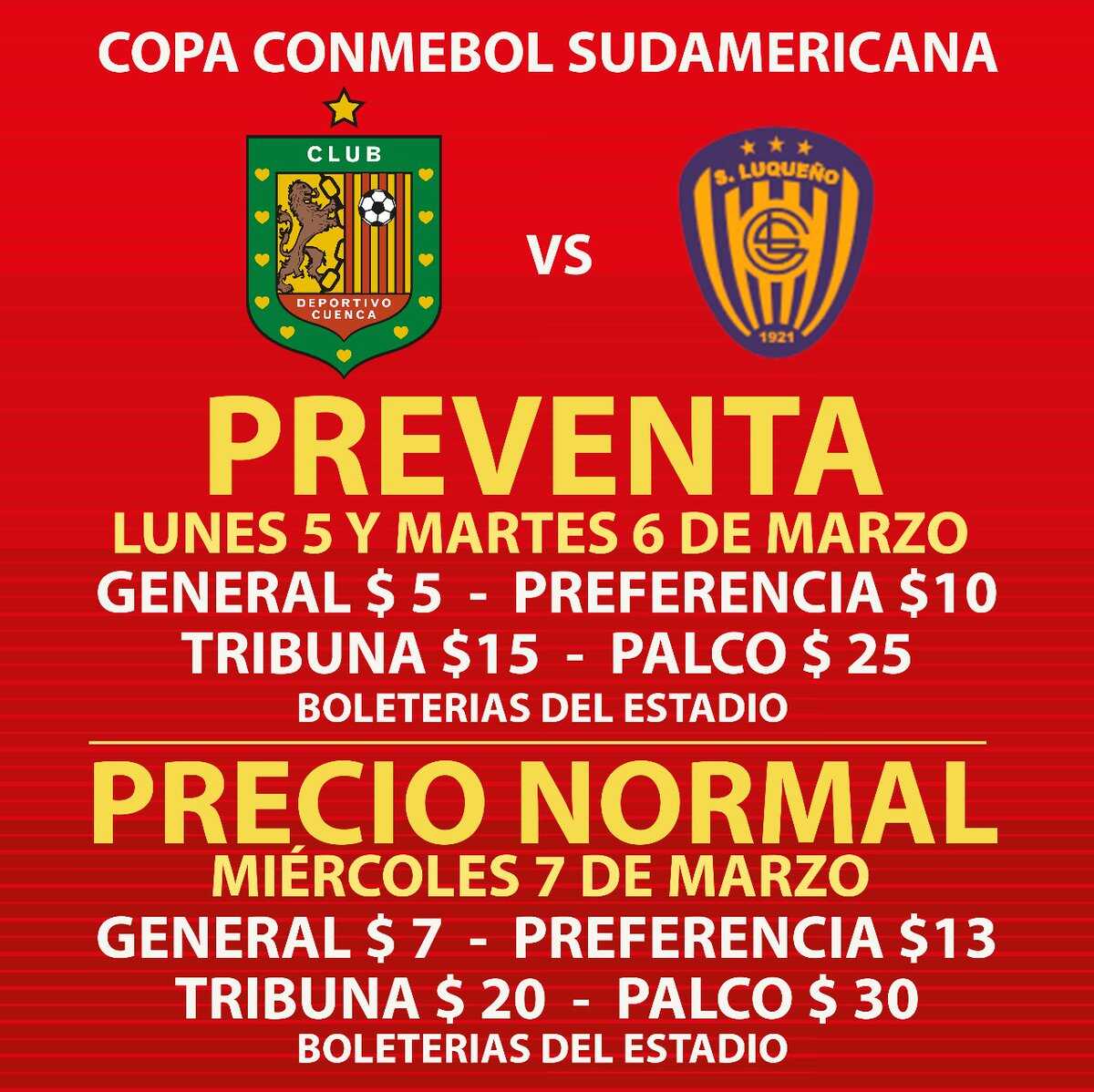 Deportivo Cuenca estableció los precios de entradas para el partido de Copa Sudamericana