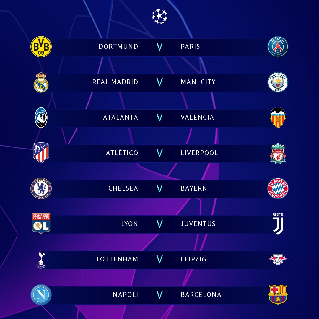 Listos los octavos de final de la Champions League