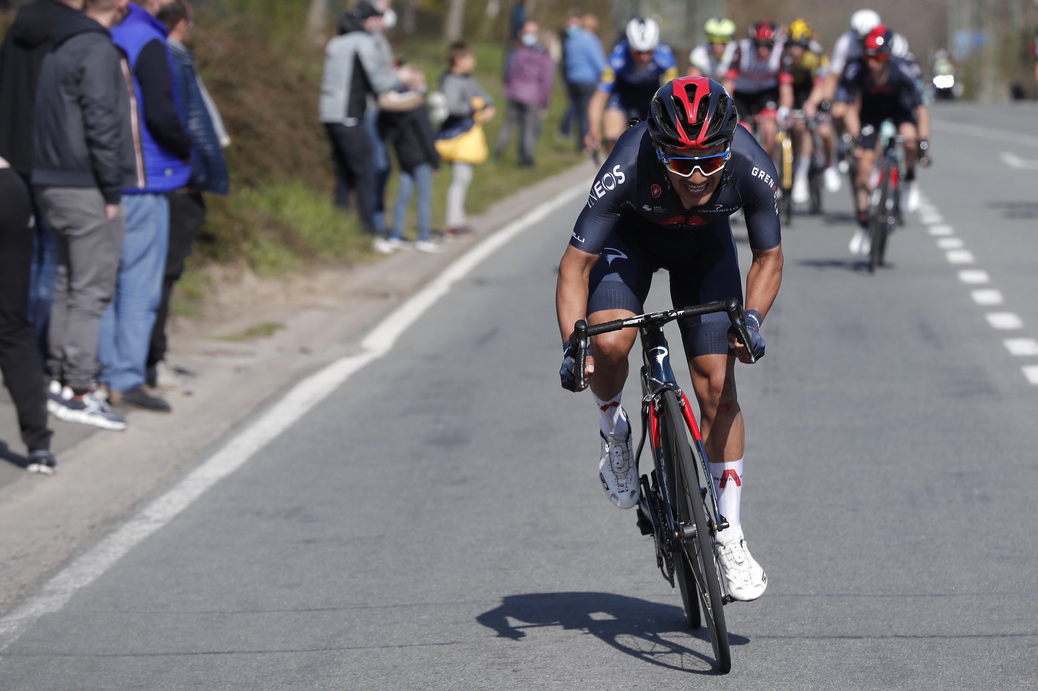 Carapaz protagonista de una fuga en la Lieja-Bastoña-Lieja