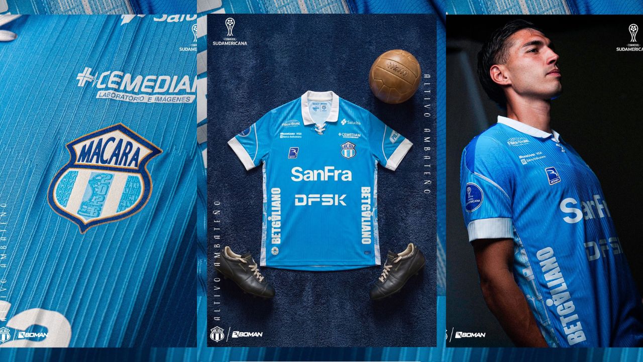Macará luce su nueva camiseta para la Copa Sudamericana